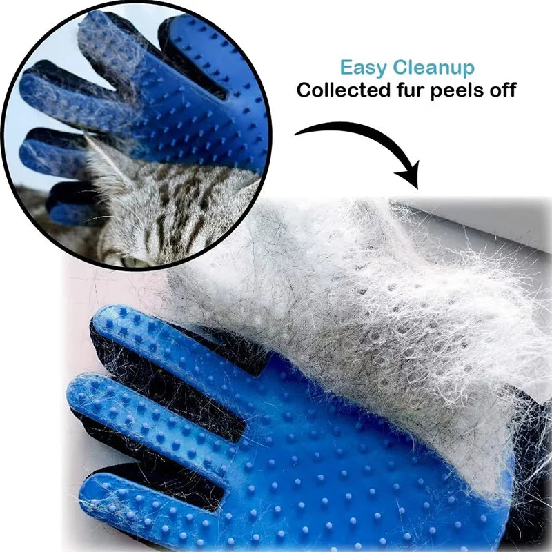 Gant de bain et de toilettage en silicone pour chien et chat – retire les poils, massage