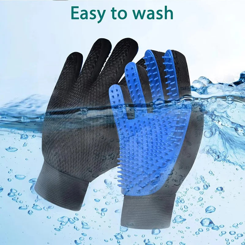 Gant de bain et de toilettage en silicone pour chien et chat – retire les poils, massage