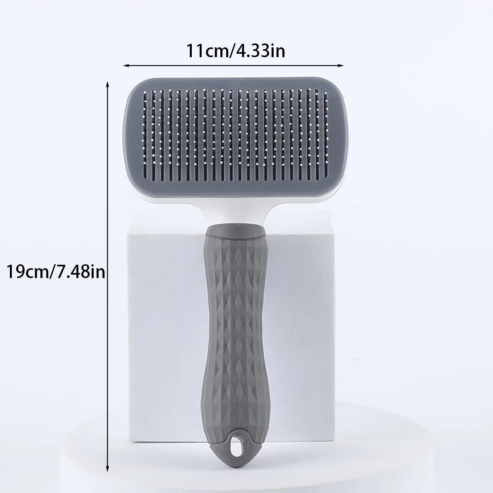 Brosse autonettoyante pour chien et chat – retire poils morts et nœuds