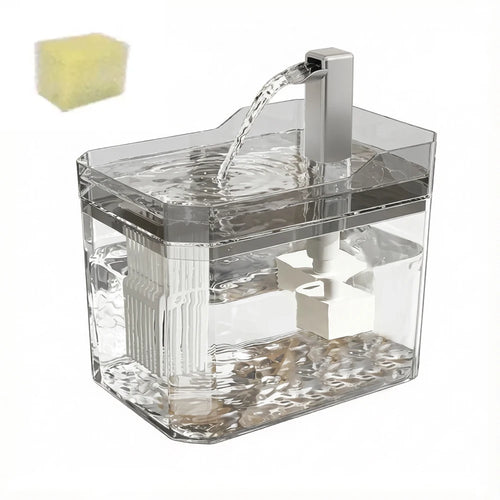 Fontaine à eau pour chat 1,5 L – filtre automatique, transparente