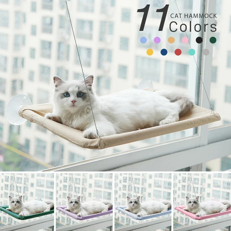 Hamac de fenêtre pour chat à ventouses – lit suspendu confortable, jusqu'à 20 kg