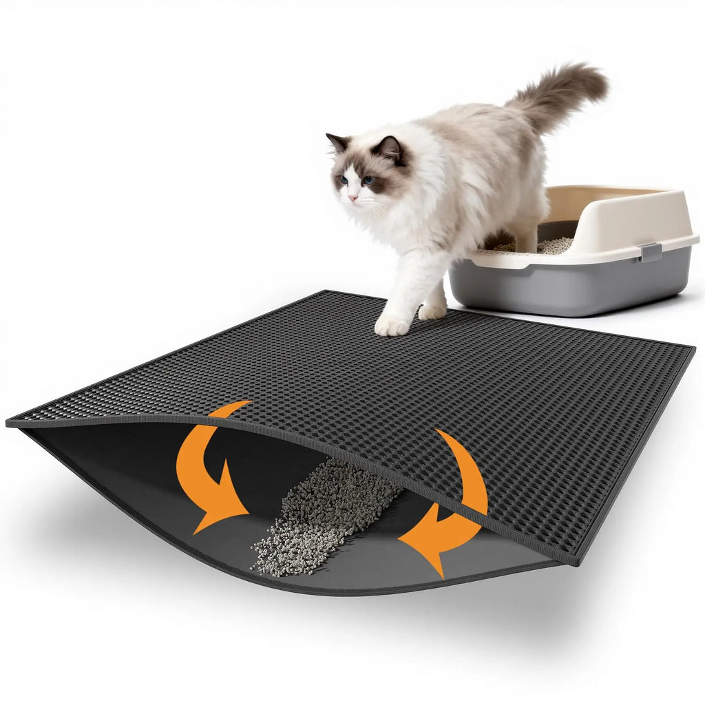 Tapis de litière pour chat – double couche alvéolée en EVA, antidérapant, facile à nettoyer