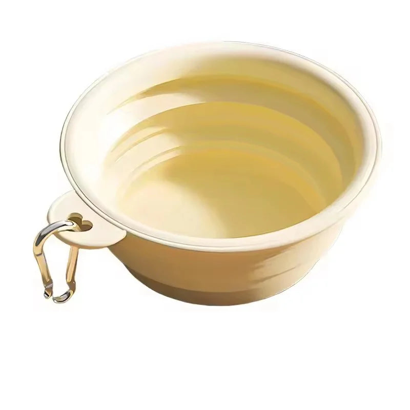Gamelle de voyage pliable en silicone pour chien et chat – avec mousqueton, 350 ml
