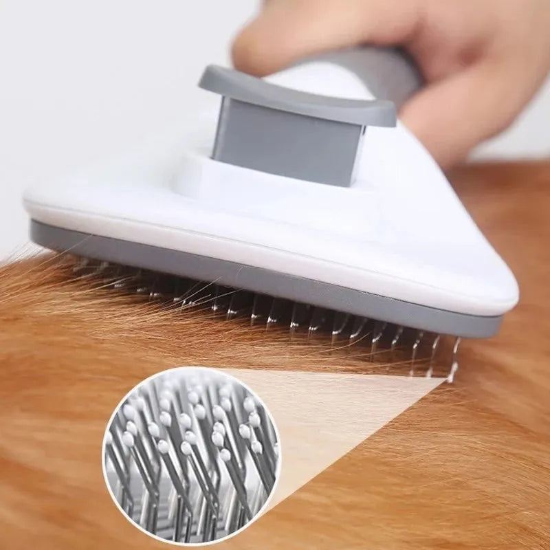 Brosse autonettoyante pour chien et chat – retire poils morts et nœuds