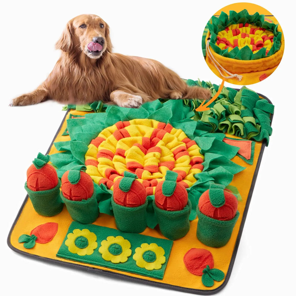 Tapis à renifler pour chien 70 × 50 cm – jeu de flair en forme de carottes, mangeoire lente