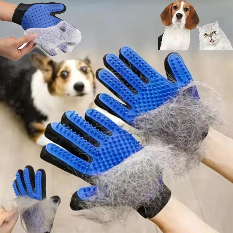 Gant de bain et de toilettage en silicone pour chien et chat – retire les poils, massage