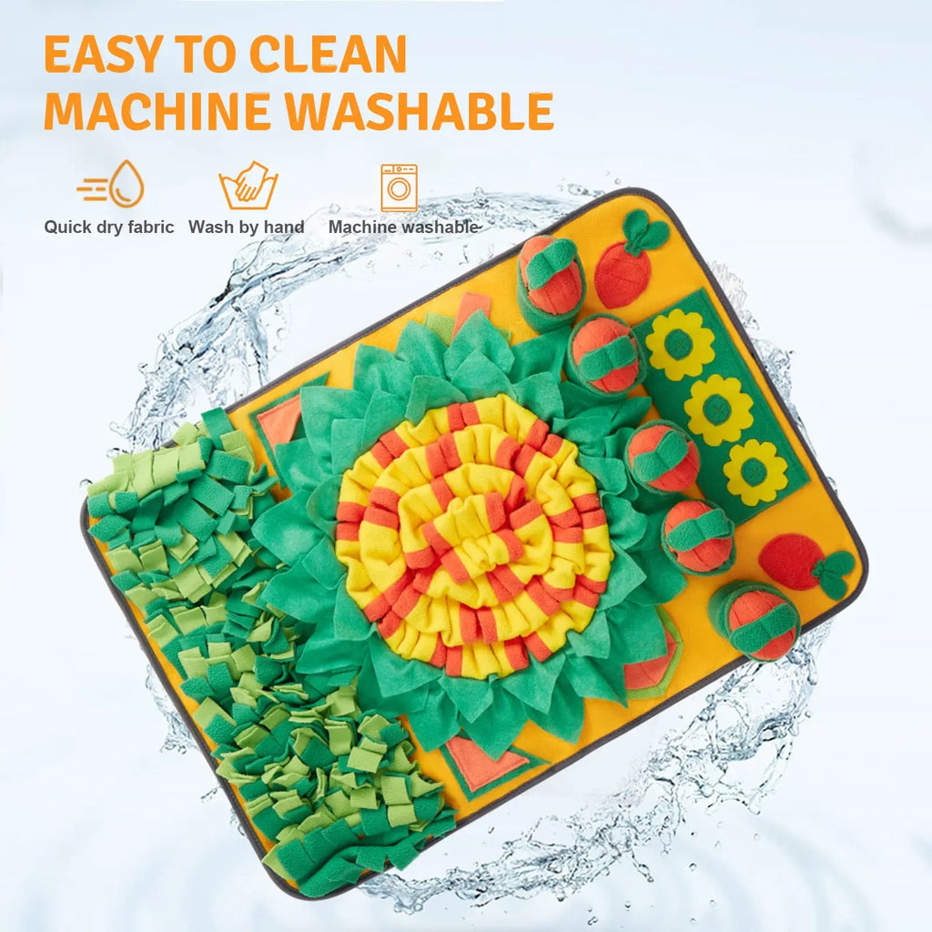 Tapis à renifler pour chien 70 × 50 cm – jeu de flair en forme de carottes, mangeoire lente