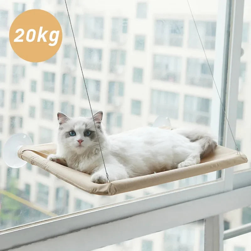 Hamac de fenêtre pour chat à ventouses – lit suspendu confortable, jusqu'à 20 kg